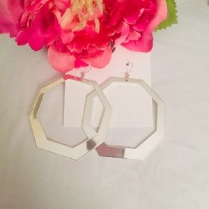 NWT Forever21 Silvertone Large Hoop Earrings